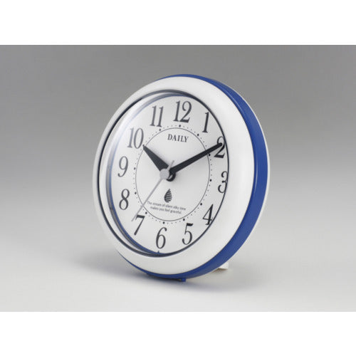 DAILY Wall Clock, Reinforced Water and Dust Resistant, Can be hung or placed, Blue, φ118 x 48, 4KG711DN04, 1 pc