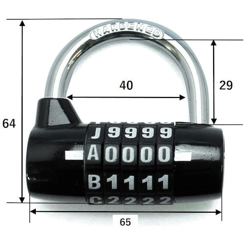 WAKI Wide Number Lock 5 Rows IB-111 1 pc