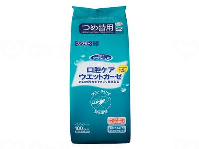 Kawamoto Sangyo Mousepure Oral Care Wet Gauze Refill 100 Pieces