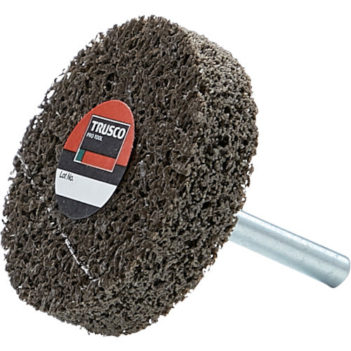 TRUSCO Nylon Wheel with Shaft, Shaft Diameter 6mm, #180, Brown, TNWJ-50BR, 5 Pieces