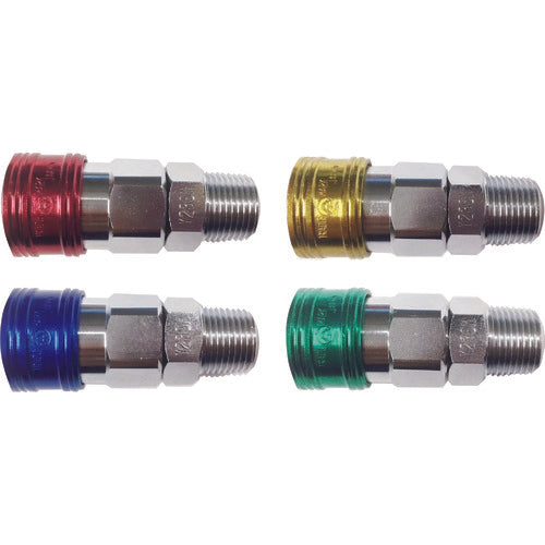 Yamato Metal Coupling BLY-C Series Color Coupling Socket (For Female Thread Installation) Green 3 Pieces Mating Installation Size Rc1/2 BLY44-SM-G 1 Piece