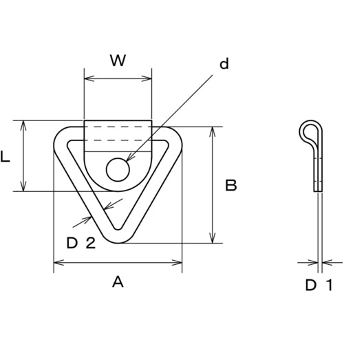 Mizumoto Eye Plate Stainless Steel Ground Hook TFT Load Capacity 0.1kN B-2682 1 pc