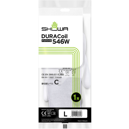 SHOWA Cut-Resistant Gloves NO546W Duracoil 546W White L Size NO546W-L 1 Pair