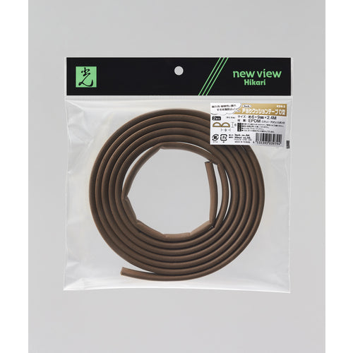 HIKARI Door Stop Cushion Tape D-Type Brown 2.4m KD8-2 1 pc