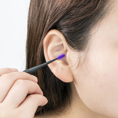 GREENBELL らせん式ゴムの耳かき(小さめブラシ)パープル G-2191 1 個