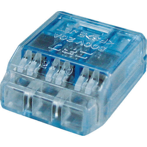 Nichifu Quick Lock Plug-in Wire Connector, 3 poles, Blue transparent, 50 pieces, QLX 3, 1 box