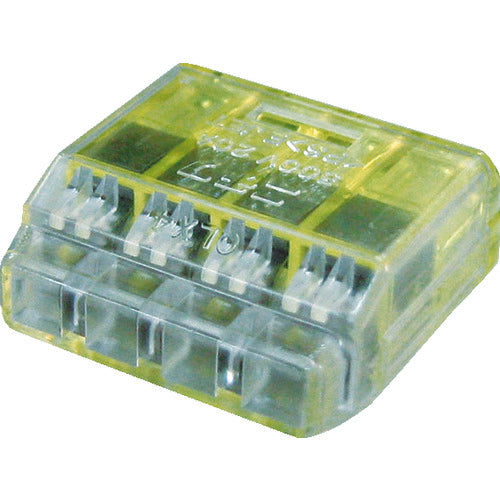 Nichifu Quick Lock Plug-in Wire Connector, 4 poles, Yellow transparent, 50 pieces, QLX 4, 1 box