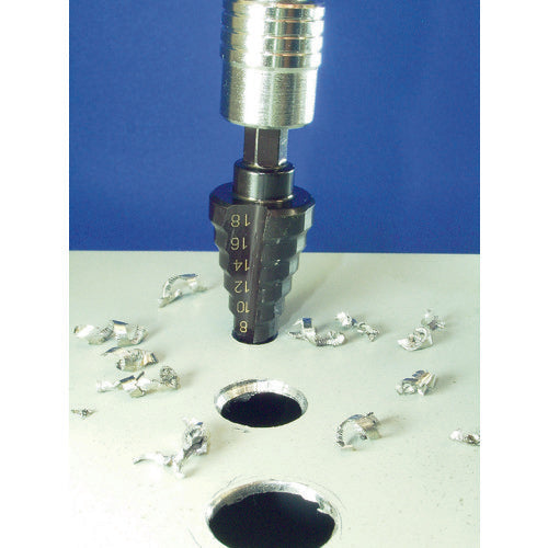 TRUSCO Hexagonal Shaft Step Drill, 2-Blade, Black Dye Surface Treatment, 5-13mm, NMS-13, 1 Piece