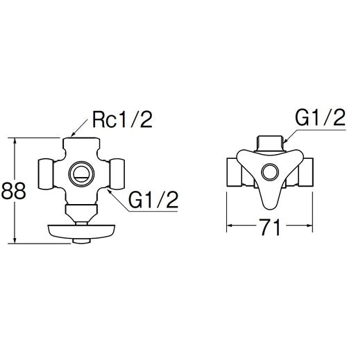 SANEI 분기 지수 마개 본체 B411-X3-13 1개