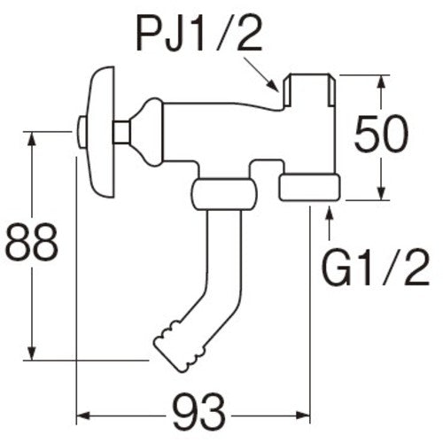 SANEI 앵글 분기 밸브 JB32-13 1개