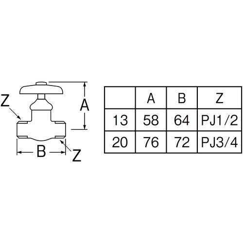 SANEI Male thread cosmetic valve V20A-13 1 piece