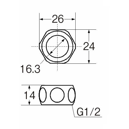SANEI Rolled Benri Can Nut (for T13) T131-13 1 pc