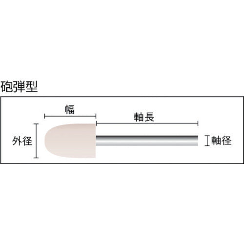 TRUSCO Felt Mini Wheel Bullet Type Φ10 Finishing White (10 pieces) SF1015H-W 1 box