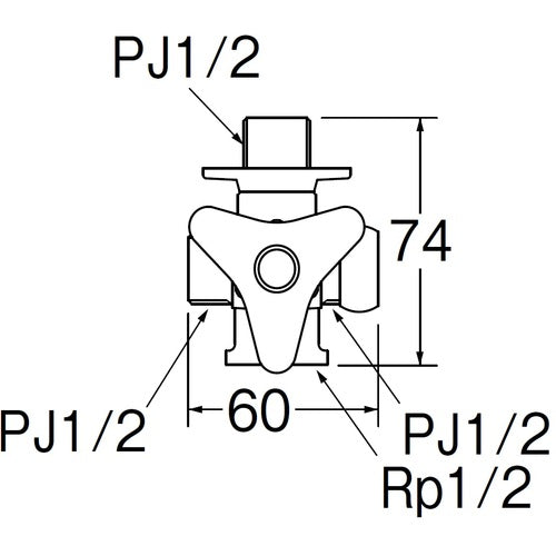 SANEI 크로스 분기 밸브 B41J-13 1개