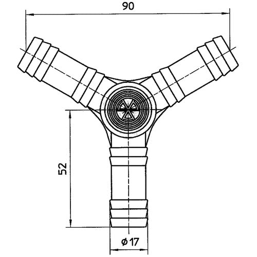 SANEI PC Y-type hose fitting PL35 1 piece
