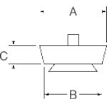 SANEI Rubber stopper with suction cup PH280 1 piece