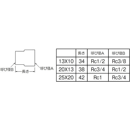SANEI 스테인리스 이경 소켓 TS740B-1-13X10 1개