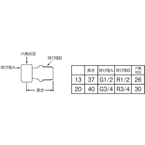 SANEI 片ナット付アダプター T84-20 1 個