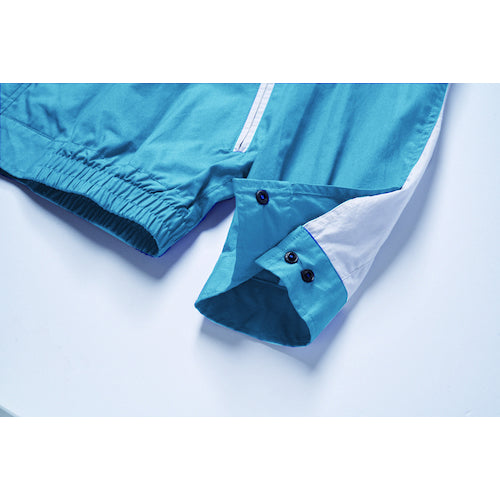 空調服 【今期完売】綿・ポリ混紡脇下マチ付きウェアのみ サックス 4L KU90450-C13-S6 1 着