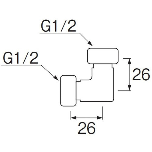 SANEI 양 너트 부착 벤리칸 엘보 T833-13 1개