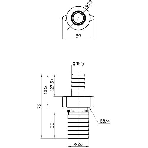 SANEI 이경 커플링 PL20-1-25X15 1개