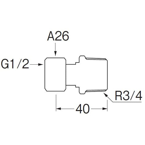 SANEI 이경편 너트 부착 어댑터 T841-20X13 1개