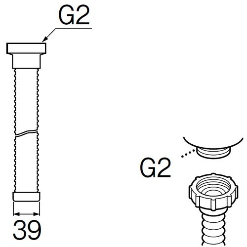 SANEI 流し排水栓ホース ホース長さ1.5m PH62A-860-1.5M 1 個