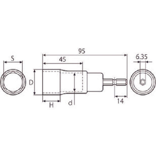 TOP 電動ドリル用アルファソケットセット EDX-824AS 1 S