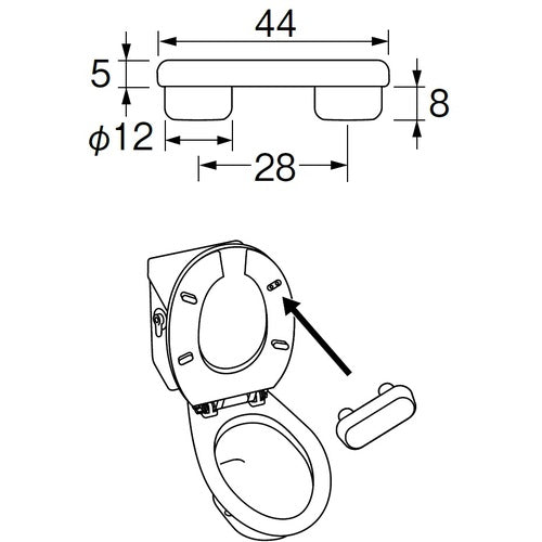 SANEI 변기 쿠션 고무 PW902-42S 1 가방