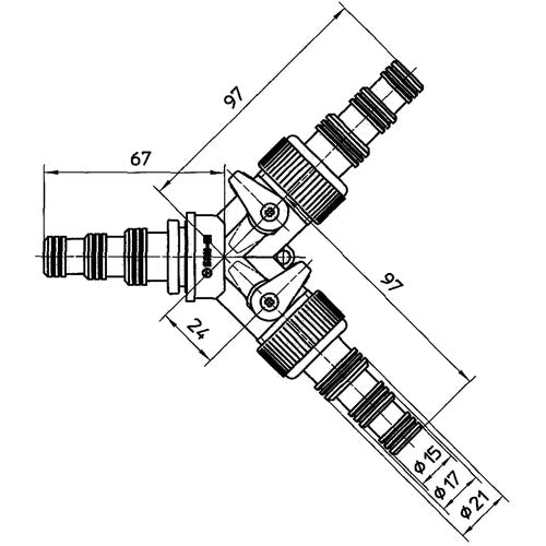 SANEI PC Y형 코크츠기테 PL48 1개