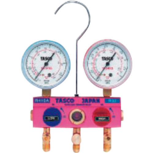 タスコ R410A R32用ボールバルブ式ゲージマニホールド TA122G 1 個