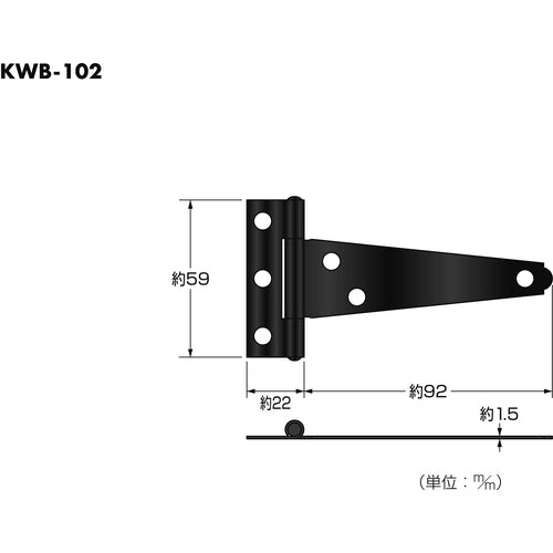 라이트 웨스턴 경첩 가로 길이 KWB-102 1 PK