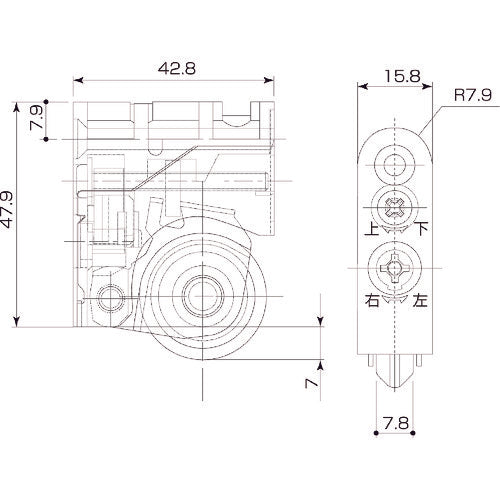 MK 調整V型戸車 A型 BR入 上下左右調整式 P-570-0A0 1 個