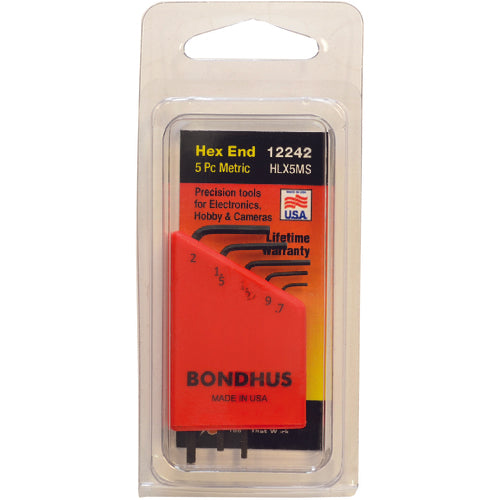 BONDHUS 정밀 육각 렌치 세트 5개 세트(0.71-2mm) HLX5MS 1 S
