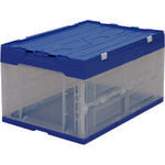 IRIS 557702 ハード折りたたみコンテナフタ一体型 ブルー/クリア HDOH-40L-BLCL 1 個