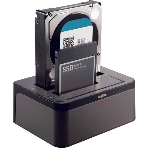 ELECOM 에러 스킵 탑재 2BAY Duplicator HDD/SSD 스탠드 LGB-2BDPU3ES 1개