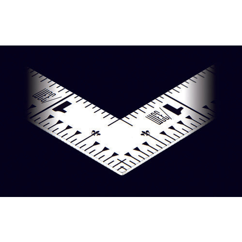 Shinwa Curved Ruler Flat Pita White 5 inch Same size on both sides 11173 1 piece