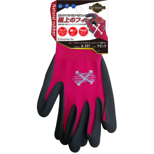 Otafuku Natural Rubber Backless Gloves Soft Catch EX Fit Crater Palm Magenta M A-397-MA-M 1 Pair