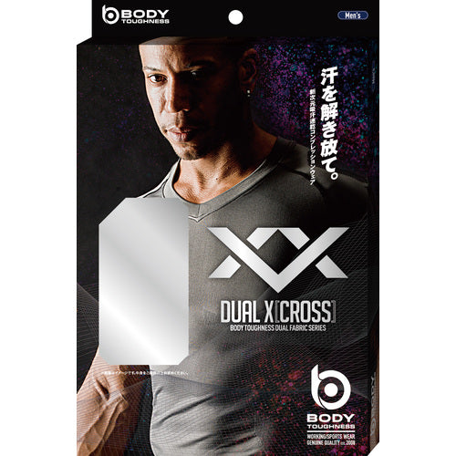 おたふく BTデュアルクロス ショートスリーブVネックシャツ ブラック L〜XL JW-591-11-L~XL 1 着