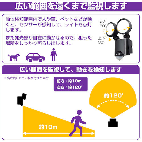 ELPA LED sensor light, bulb used: 8 x 2W, ESL-SS802AC, 1 piece