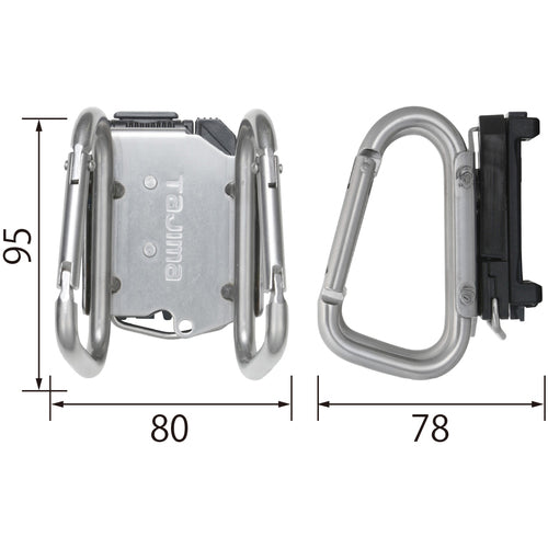 タジマ 着脱式工具ホルダーステン カラビナダブル 小 SFKHS-CSW 1 個