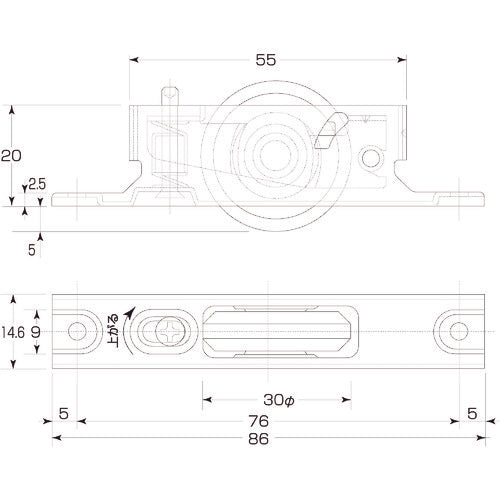 MK ST枠 上下アジャスト戸車 30mm A型 BR入 S-03N-300 1 個