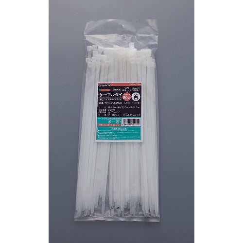 TRUSCO ケーブルタイ 幅4.8mmX250mm 最大結束Φ60 100本入 TRCVJ-250 1 袋