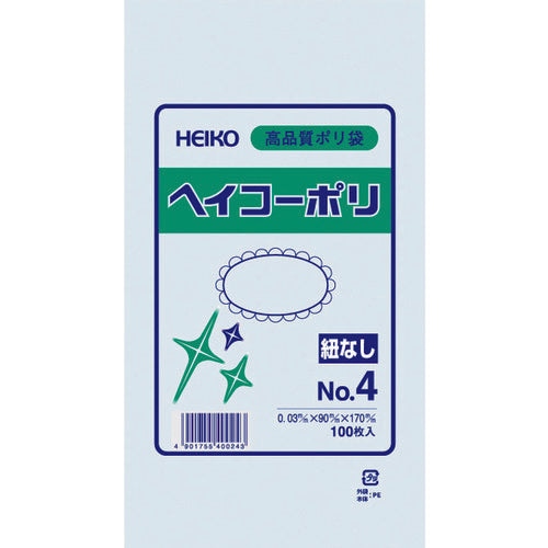 HEIKO 폴리 규격 주머니 헤이코 폴리 03 No. 4 끈 없음 100장들이 006610401 1봉