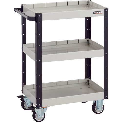 TRUSCCO 툴 왜건 이글 왜건 600X400XH880 심형 3단 우레탄 바퀴 화이트 블랙 EGW-963F3U-WBK 1대