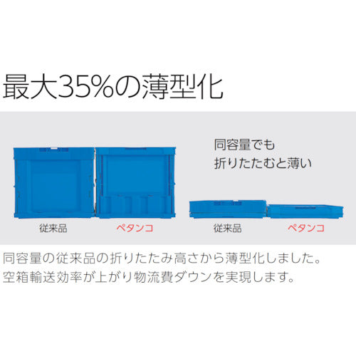 サンコー 折りたたみコンテナー 560060 ペタンコO−75Bブルー SK-PO-O75B-BL 1 枚