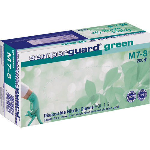 Sempermed 使い捨てニトリル手袋 Green M 0.07mm 粉無 緑 3000008214 1 箱