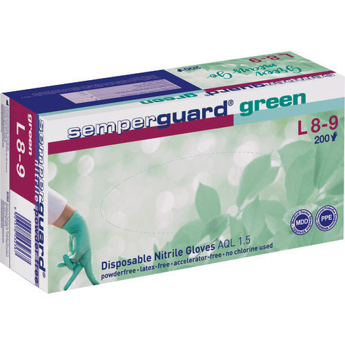 Sempermed Disposable Nitrile Gloves Green L 0.07mm Powder-free Green 3000008215 1 box