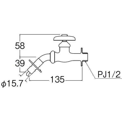 SANEI 洗濯機用ホーム水栓 Y123TV-1-13 1 個