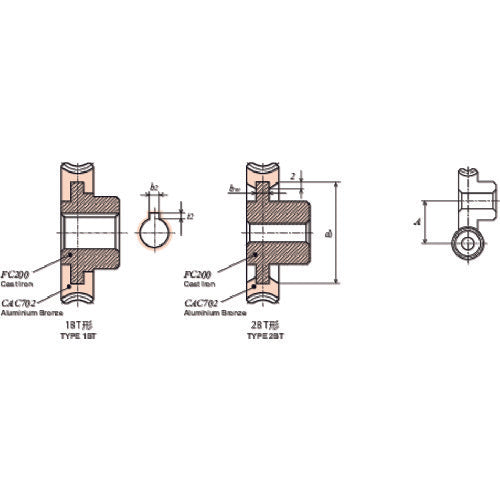 KG Worm Wheel G1.5A 30R2-10 Module 1.5 Pressure angle 20 degrees (straight teeth) G1.5A 30R2-10 1 piece